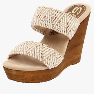 Sbicca Tristin Wedge Sandals Size 36 or 5 1/2 they are SMALL